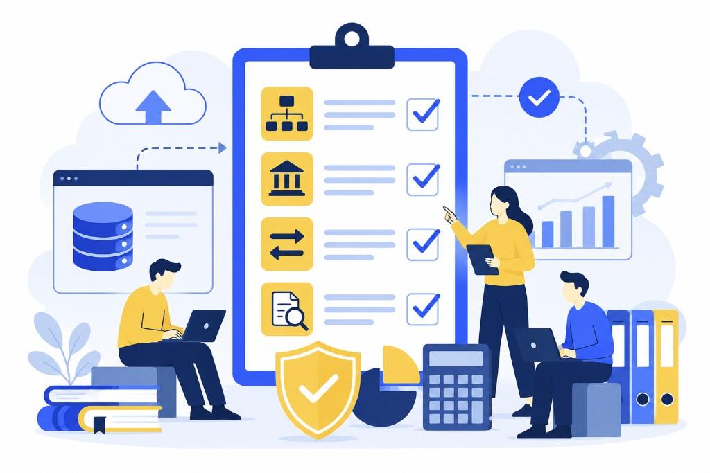 ERP migration checklist — finance teams locking chart of accounts, balances, and cutover before go-live